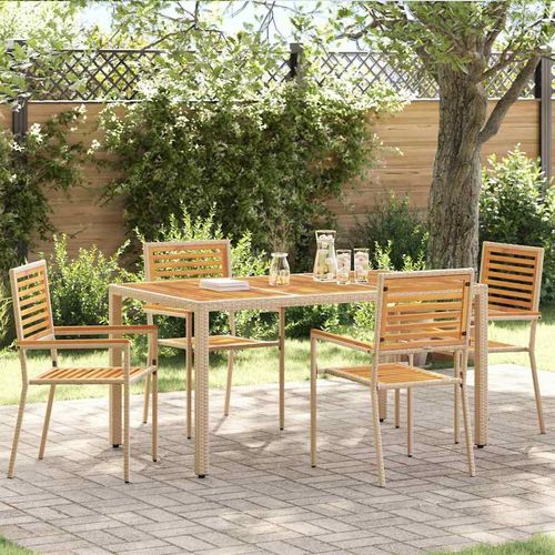 Outdoor-Stühle 4 pcs Creme, Braun