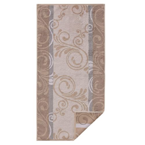 Handtuch CAWÖ Gr. 1, beige (beige, gemustert), B:50cm L:100cm, 100% Baumwolle, Handtücher (Packung)