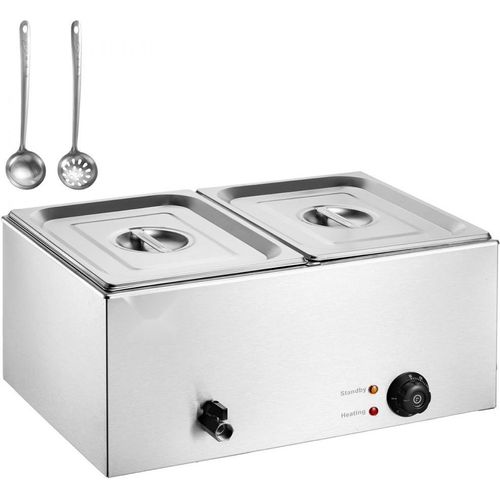 Speisenwärmer Chafing Dish Gastronormbehälter 17L 2x1/2 - 1200W Hochleistungs-Gastronomie-Wärmeschublade - für Restaurant und Buffet