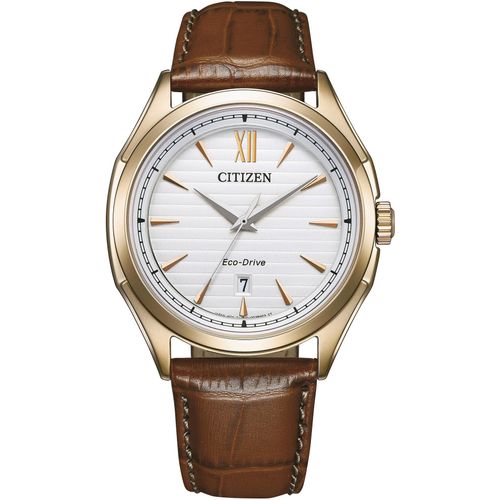 Solaruhr CITIZEN, braun, Armbanduhren, Herren, Armbanduhr, Herrenuhr, Datum, Edelstahlarmband