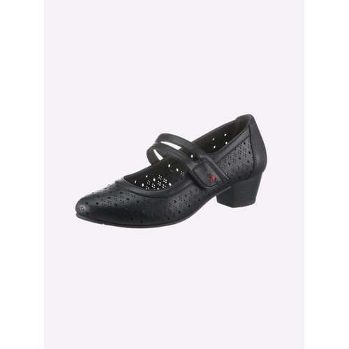 Pumps JANA, Damen, Gr. 37, schwarz, Lederimitat, feminin, Schuhe Spangenpumps