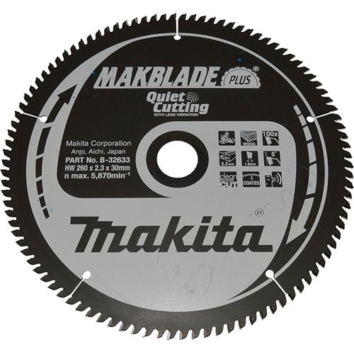 Makita B-32633 Sägeblatt of Kreissäge TCT 260x30mm 100T Holz