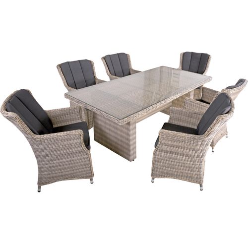 Tischgruppe DIJON 7-tlg. | 1 × Tisch 970367 | 6 × Sessel 970349