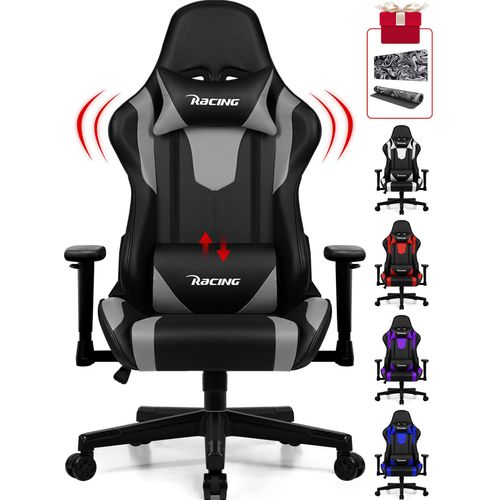 Aiibot Gaming Stuhl,Bürostuhl Ergonomisch,Schreibtischstuhl,Bürostuhl 150 kg belastbarkeitBürostühle mit Verstellbarer Kopfstütze und Lordosenstütze