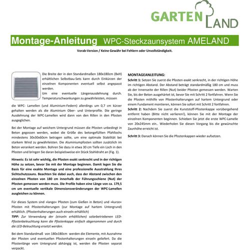 T&J Tjörn WPC/BPC Stecksystem Zaunlamelle Anthrazit