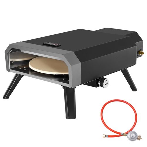 Royal Gourmet Pizzaofen Kompakt Gas-Pizzagrill inkl. Pizzastein, 4 kW Gasofen mit Gasschlauch & Regler Backofen mit Klappbeinen für Outdoor Camping