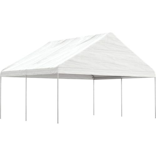 Pavillon mit Dach Weiß 4,46x5,88x3,75 m Polyethylen