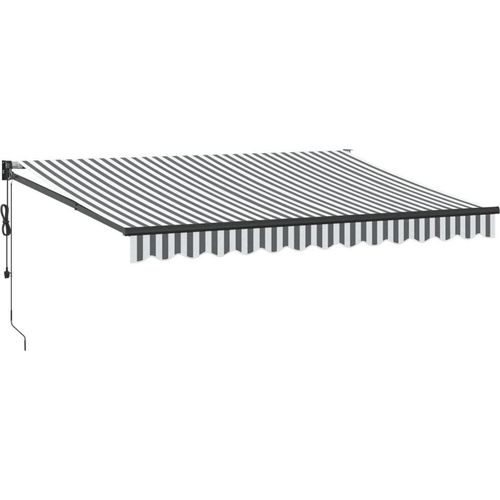 Markise Einziehbar Anthrazit & Weiß 3,5x2,5 m Stoff & Aluminium