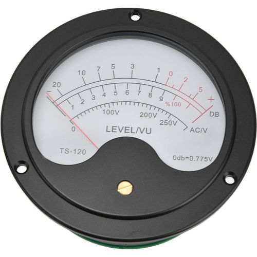 VU Meter 120mm 12V Aluminium Alloy Sensitive Pointer Stable Performance VU Level MeterBlack