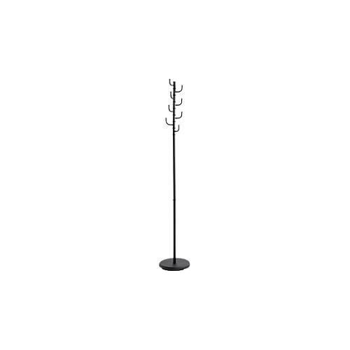Garderobenständer HAKU, 8 Haken mit jeweils 5 kg Tragkraft, drehbare Hakenkrone, Ø 290 x H 1700 mm, Stahlrohr pulverbeschichtet, schwarz