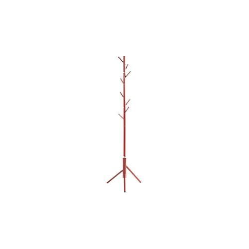 Garderobenständer HAKU, 8 Haken mit jeweils 5 kg Tragkraft, Ø 480 x H 1730 mm, Stahlrohr lackiert, rot