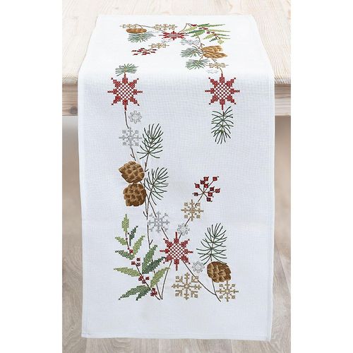 Stickläufer "Weihnachtszeit/Winterzeit"