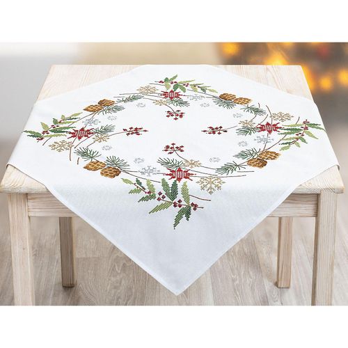 Stickmitteldecke "Weihnachtszeit/Winterzeit" Image