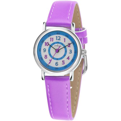 Quarzuhr ATRIUM, lila (flieder, blau), Armbanduhren, Kinder, Armbanduhr,Kinderuhr,Mädchen,Jungen, Lernuhr,Schulanfang, Geschenkidee