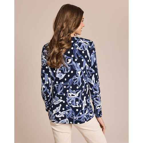 Shirt mit Punkte-Blumen und 3D-Druck