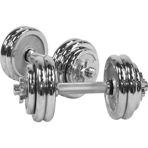 GORILLA SPORTS® Kurzhantelset 30kg - 2er Set, 30mm, Gewichte 4x1,25kg / 8x2,5kg, 4x Sternverschlüsse, Griff Gerändelt, Rutschfest, Chrom - Kurzhanteln, Hantelset, Hantel Set, Kurzhantel Set