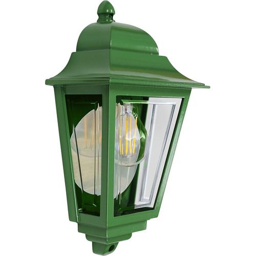Wandlampe außen Aluminium E27 IP44 Grün Rustikal Außenwandleuchte