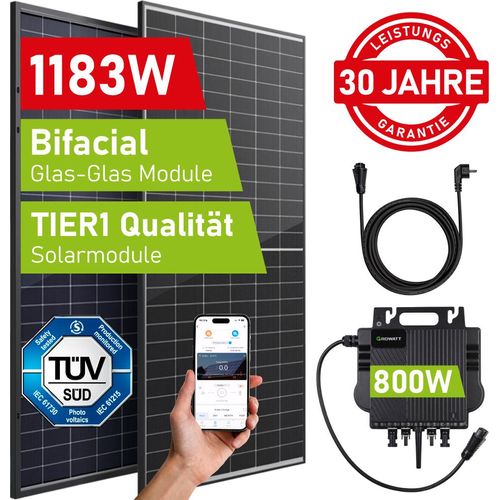 Balkonkraftwerk 1183 Watt Bifacial 910 800 Watt komplettset Bifazial Solaranlage