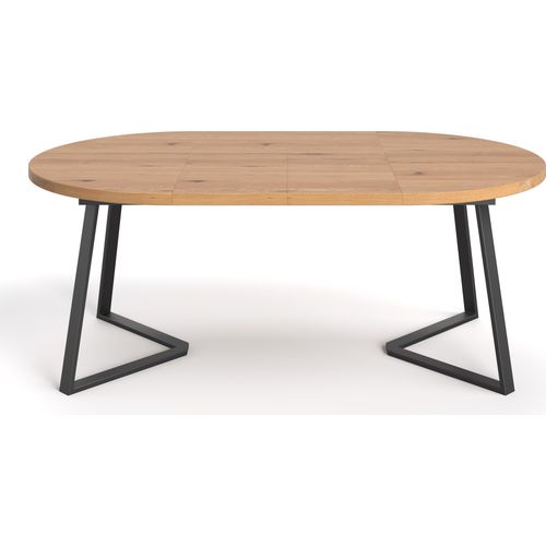 Runder Ausziehbarer Axis-Tisch aus Massivholz, 110 cm + Tischverlängerung 1x45 cm