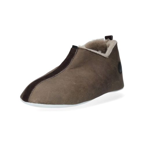 Hausschuh SHEPHERD "Shepherd Hausschuhe Lammfell", Herren, Gr. 43, grau (stone), Lammfell, Schuhe Hausschuh
