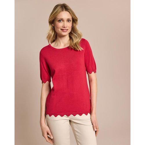 Halbarm-Pullover mit Wellen-Saum Image