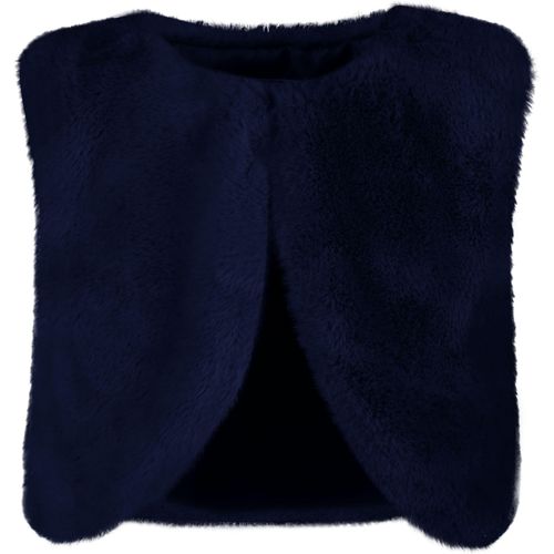 Plüschweste HAPPY GIRLS, Mädchen, Gr. 152, blau (navy), Plüsch, Obermaterial: 100% Polyester, unifarben, casual, regular fit kurz, Rundhals, Westen