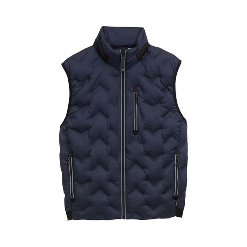 TOM TAILOR Herren Hybrid Lightweight Steppweste, blau, Uni, Gr. S