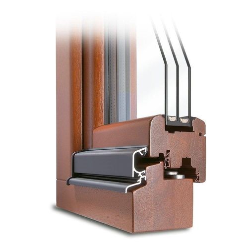 fensterversand.com Fenster, Holz, Classic 68 mm, Meranti Eiche hell 325, 2-fach Verglasung, festverglast, 510x510 mm, individuell konfigurieren
