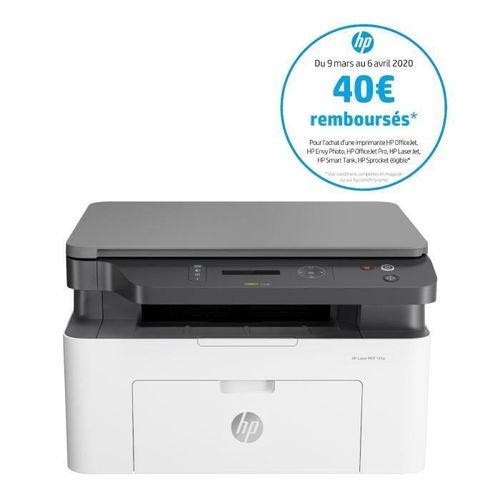 HP Laser MFP 135a 4ZB82A, Monochromer Multifunktions-Laserdrucker, Drucken, Scannen und Kopieren, Hi-Speed USB 2.0, 2-zeiliges LCD-Bedienfeld, Weiß