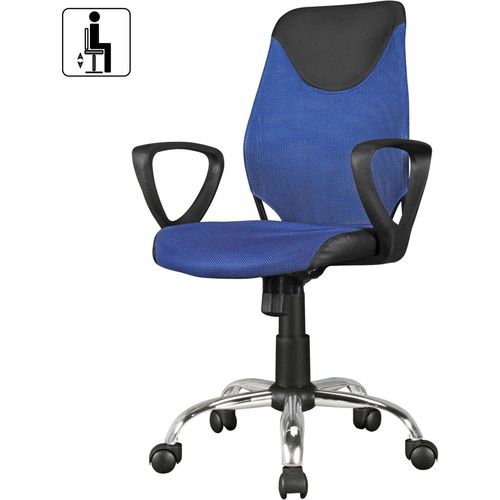 Rootz Drehstuhl – Kinderschreibtisch – Schwarz & Blau – Rückenlehne – Ergonomisch & höhenverstellbar