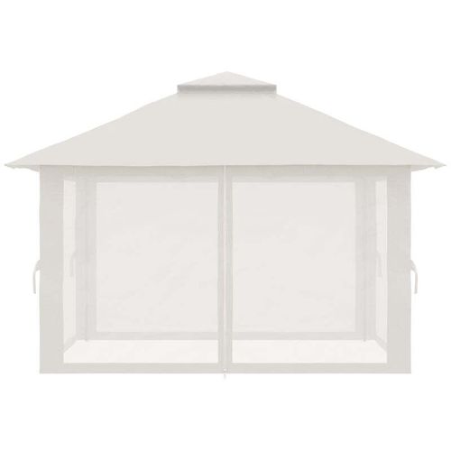 Rootz Faltbare Gartenlaube - höhenverstellbar - 4 Mesh-Wände - Belüftungsdach - Tragetasche - schneller Aufbau - cremeweiß - 4 x 4 x 3 m