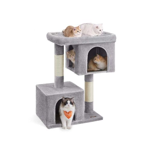 Rootz Cat Scratching Post - Kratzbaum - Katzenmöbel - Spanplattenkonstruktion - Plüschüberzug - Sisalseil - 68cm x 48cm x 101cm