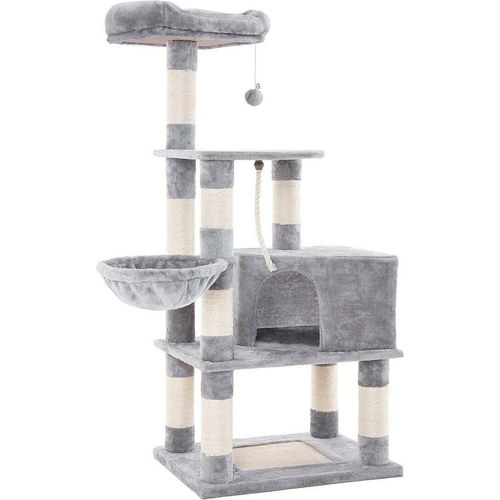 Rootz Medium Kratzbaum - Multifunktions-Katzenturm - Verspieltes Katzenklo - Plüsch-Liegeflächen - Spanplattenkonstruktion - 55cm x 40cm x 138cm