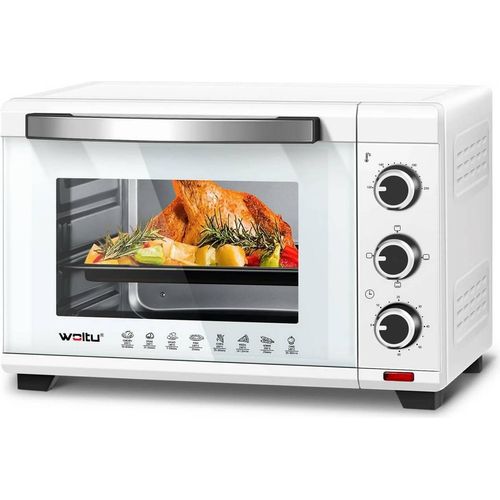 Rootz Mini-Backofen - Kompakter Elektroherd - Back- und Grillofen - Intelligente Temperaturregelung - Geräumiges Fassungsvermögen von 28 Litern - Sichere Doppelglastür - 47,4 cm x 29,5 cm x 29,3 cm