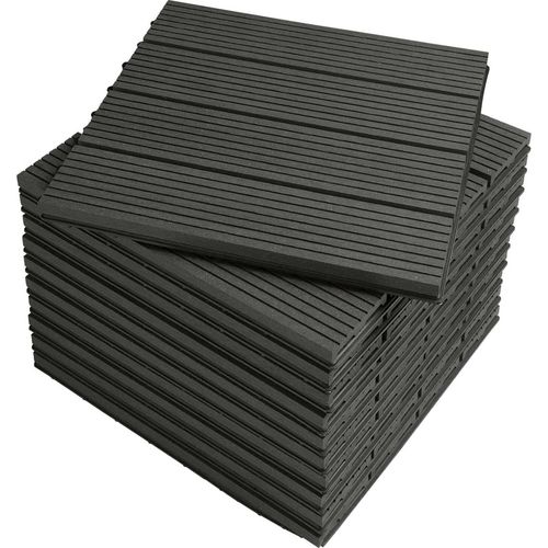 Rootz WPC-Klickfliesen - Bodenbelag für den Außenbereich - Terrassenfliesen - witterungsbeständig, einfache Verlegung, pflegeleicht - 30cm x 30cm x 1,8cm