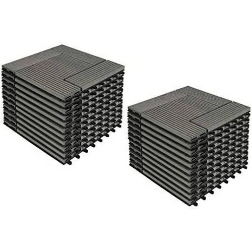 Rootz Premium WPC Terrassenfliesen - Terrassenfliesen - Ineinandergreifende Bodenbeläge - Langlebig & UV-beständig - Einfache Verlegung - Vielseitig einsetzbar - 30cm x 30cm x 1.8cm