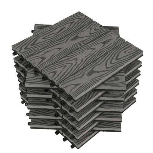 Rootz WPC-Terrassenfliesen - Bodenbelag für den Außenbereich - Terrassenfliesen - Langlebig, einfach zu verlegen, witterungsbeständig - 30cm x 30cm x 1,8cm