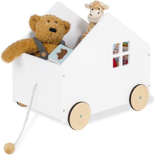 Rootz Spielzeugkiste auf Rädern 'Hydda' - Aufbewahrungsbox - Nachziehbarer Wagen - Langlebiges Holz - 50cm x 35cm x 43cm