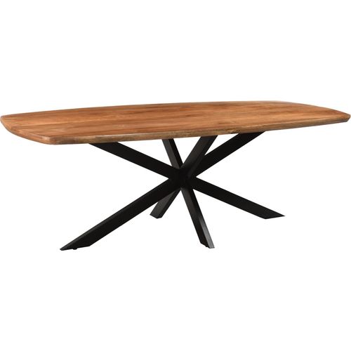 Tisch Jesper 210x100x76 cm Mangoholz Stahl Natur Schwarz