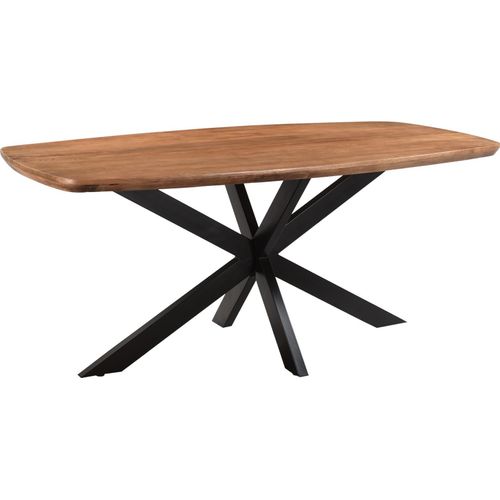 Tisch Danish 180x90x76 cm Mangoholz Stahl Natur Schwarz