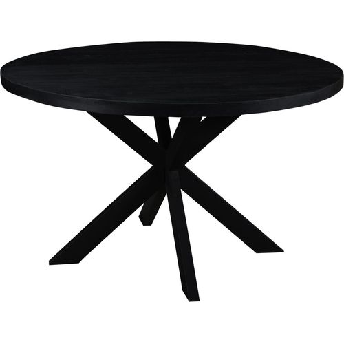 Tisch Kala 120x120x76 cm Mangoholz Stahl Schwarz