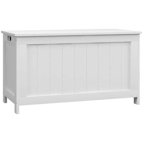 Rootz Sitztruhen - Aufbewahrungsbox - Spielzeugtruhe - 2 Griffe - Kinderzimmer - Holztruhe - MDF - Weiß - 81L x 40W x 46H cm