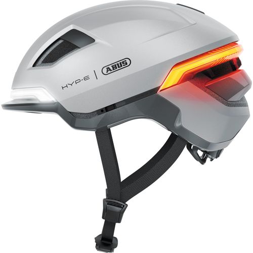 ABUS Fahrradhelm HYP-E - Helm mit Frontlicht, Rücklicht und Blinklicht - geeignet auch fürs Fahrradfahren auf E-Bike und S-Pedelec - für Jugendliche und Erwachsene - ilber, Größe L (57-61 cm)