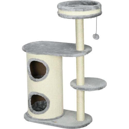 Rootz Cat Climbing Tree - Kratzbaum - Kratzbaum Turm - Cat Activity Center - Plüsch - Sisal Seil - Unterhaltung - 59cm x 35cm x 100cm
