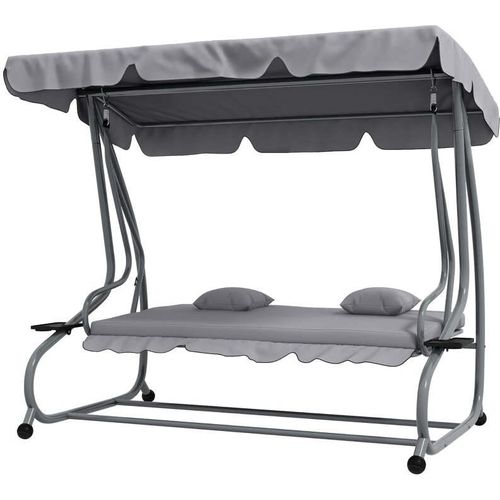Rootz Hollywoodschaukel - Gartenschaukel - Verandaschaukel - 3-Personen-Schaukel - umwandelbare Liege - verstellbares Vordach - 200cm x 120cm x 164cm
