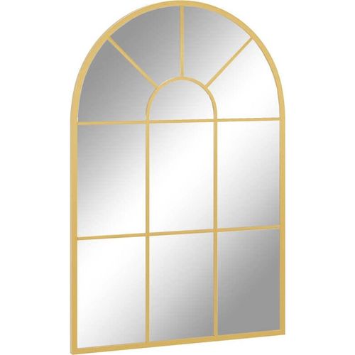 Rootz Dekorativer Wandspiegel - Gewölbter Fensterrahmen - Stilvolles Fenstergitter - Erhellt den Raum - Einfache Installation - Langlebiger Metallrahmen - 91cm x 60cm