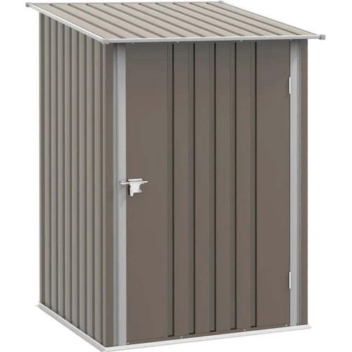 Rootz Gerätehaus - Gartenhaus aus Stahl - Gartengeräte - Kompaktes Gerätehaus - Metallgerätehaus - Braun - 100 x 103 x 160cm