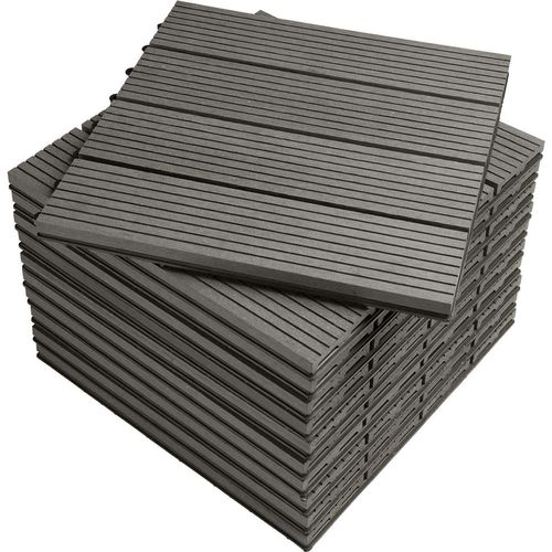 Rootz WPC-Klickfliesen - Bodenbelag für den Außenbereich - Terrassenfliesen - Langlebig, witterungsbeständig, einfache Verlegung - 30cm x 30cm x 1,8cm