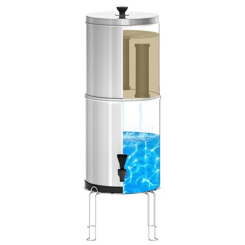 Wasserfilter mit Ständer K8627 - Gravity-Wasserfiltersystem, für Zuhause, Camping, Wandern und Notfallversorgung