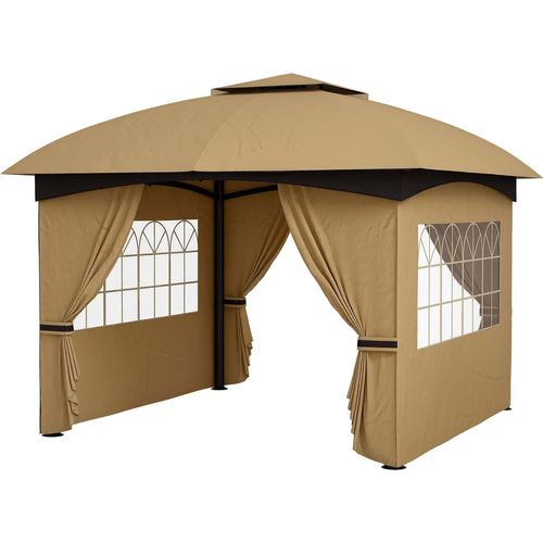 Rootz Gartenlaube 3.4x3.4m - Bärenzelt - Unterschlupf im Freien - UV-Schutz - Stahlrahmen - 335L x 335W x 285H cm